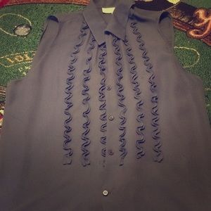 100% Silk Blue Blouse by Jones New York